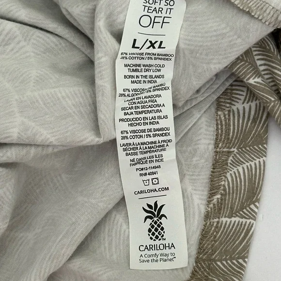 Cariloha Robe Womens Size L/XL Floral Tropical Soft Bamboo Blend Stretch Belted - Picture 8 of 9